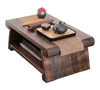 Tavolino Pieghevole, Tavolino Da Tè Giapponese Retrò, Tavolino Da Caffè A 2 Livelli Con Ripiano, Tavolo Tatami Per Soggiorno, Tavolino Basso, Bovindo ( Color : Dark Brown , Size : 68x35x28cm )