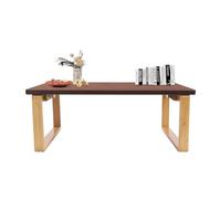 Tavolino pieghevole, tavolino in bambù, pieghevole, in stile giapponese, salvaspazio, per appartamento, balcone, colore legno, colore noce, 80 x 50 x 31 cm (colore noce)