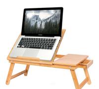 Tavolino Pieghevole Vassoio Letto Divano Porta Pc Tablet in Legno Bambú con Cass