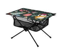 Tavolino pieghevole verde Merry Christmas Party compatto espandibile tavolo da viaggio con borsa per il trasporto per cucinare all'aperto picnic campeggio viaggio