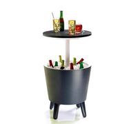 Tavolino portaghiaccio grigio da giardino resina tavolini frigo piano rialzabile