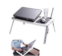 Tavolino portatile supporto pc 2 ventole tavolo pieghevole base porta notebook