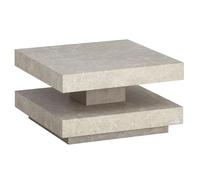 Tavolino da salotto, 60 x 60 x 34 cm, colore sabbia, effetto pietra, moderno, tavolo da soggiorno con vano portaoggetti quadrato, tavolino da salotto beige, tavolino piccolo