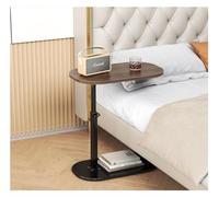 Tavolino regolabile a forma di C, girevole a 360°, tavolino piccolo per divano, soggiorno, letto o vasca da bagno, facile da montare (noce nero, taglia S)