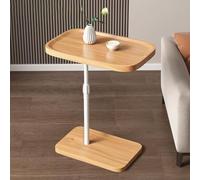 Tavolino regolabile a forma di C - vassoio moderno in legno per soggiorno e camera da letto, design salvaspazio, si adatta sotto il divano, ideale come tavolo da spuntino TV, dimensioni piatte