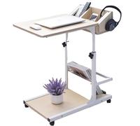 Tavolino regolabile con ruote di bloccaggio per mangiare, studiare e curare il paziente a casa
