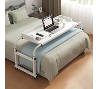 Tavolino regolabile con ruote, mobile sopra il letto, per letto king e queen size, lunghezza e altezza regolabili, ideale per mangiare, lavorare e studiare a letto