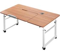 Tavolino regolabile con ruote, scrivania mobile per computer, regolabile in altezza, 120 cm sopra il letto, postazione di lavoro versatile