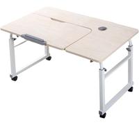 Tavolino regolabile con ruote, scrivania mobile per computer, regolabile in altezza, 120 cm sopra il letto, postazione di lavoro versatile