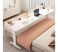 Tavolino regolabile con ruote, supporto per laptop arrotolabile per comodino, scrivania regolabile in altezza per un comodo utilizzo con letti singoli/matrimoniali