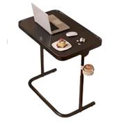 Tavolino Regolabile In Altezza, Scscrivania Con Ruoterivania Da Letto, Con Portabicchieri, Tavolini A Forma Di C, Pannello Reversibile 0-180°, Per Soggiorno Camera(Nero)
