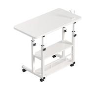 Tavolino regolabile per computer portatile, con porta di ricarica USB e ruote, tavolino mobile per letto, divano o per la cura