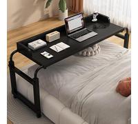 Tavolino regolabile per letto intero/queen/king size, comodino mobile con ruote, tavolo medico arrotolabile per computer e vassoio per alimenti, altezza regolabile da 115 a 210 cm