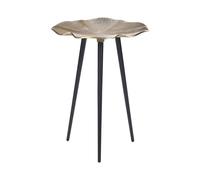 Tavolino retrò Piano lucido Metallo Alluminio e Ferro Oro e Nero 37 cm Pudur