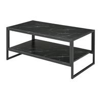 Tavolino Rettangolare da Caffè 106x50x47 cm Nero Effetto Marmo