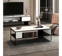 Tavolino rettangolare da salotto Concord bianco e nero