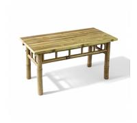 Tavolino rettangolare marrone in bamboo 90x45x45 cm stile moderno Aviaton 90