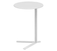 Tavolino rotondo da bar con piano in ferro con base a V, ideale per bistrot o divano, piano 47 cm con altezza regolabile