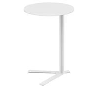 Tavolino rotondo da bar con piano in ferro con base a V, ideale per bistrot o divano, piano 47 cm con altezza regolabile
