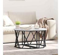 Tavolino Rotondo Grigio Sonoma 80x80x42 cm in Legno e Acciaio | Superficie resistente al calore, struttura in acciaio, design compatto, facile da pulire, stile moderno