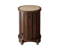 Tavolino rotondo impilabile 4 in 1 in legno di noce, design medievale, versatile e funzionale per soggiorno, camera da letto, ufficio, soluzione perfetta per decorare la casa