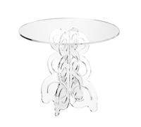 Tavolino rotondo in Cristallo Acrilico con base Onde e Riccioli basso BARRICCO 51x51xh45 cm in metacrilato 100% riciclabile colore Trasparente trasparente