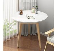 Tavolino rotondo in legno massello, stile nordico, per soggiorno, sala da pranzo o piccoli appartamenti, perfetto come divano o tavolo per computer