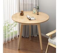 Tavolino rotondo in legno massello, stile nordico, per soggiorno, sala da pranzo o piccoli appartamenti, perfetto come divano o tavolo per computer