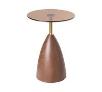 Tavolino rotondo in metallo marrone stile glamour Wallis