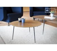 Tavolino rotondo in metallo Two, stile scandinavo, 65x65x35 cm, design grafico leggero