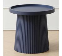 Tavolino rotondo in plastica, stile minimalista, colore blu navy, tavolino compatto e elegante, per soggiorno, camera da letto, balcone