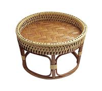 Tavolino rotondo in rattan intrecciato, tavolino basso da 76,2 cm, per patio, stile giapponese, versatile tavolo d'accento per soggiorno e decorazione della casa