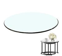 Tavolino rotondo in vetro, dimensioni personalizzate, 45 cm x 100 cm, con top in cristallo trasparente lucido e moderno, centrotavola per sala da pranzo ed elegante design rotondo