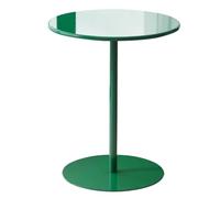 Tavolino rotondo moderno in ferro e metallo, piccolo tavolino moderno per giardino, patio, cucina, sala da pranzo, bistrot, cocktail bar, caffè, verde (40 x 72 cm)