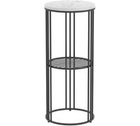 Tavolino rotondo, moderno tavolino da caffè in marmo, tavolino compatto per piante, espositore per balcone, negozio di fiori, hotel, N (dimensioni: 30 x 30 x 70 cm, colore: nero)