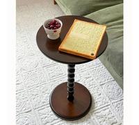 Tavolino rotondo piccolo in legno massello, tavolino da divano in stile americano vintage, comodini for camera da letto, for il tempo libero del balcone del soggiorno della camera d'albergo(B)