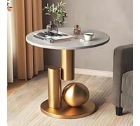 Tavolino Rotondo Tavolino Rotondo Piccolo Vintage Tavolino da Divano Tavolino Geometrico Moderno Armadietto da Notte Comodino Mini Versatile Comodino Comodino, Gray+Gold, 45 * 55cm