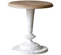 Tavolino Rotondo Vintage, Tavolo D’accento In Legno Stile Americano Con Base Intagliata, Piano In Legno Di Abete, Stabile, Per Soggiorno, Camera, Ufficio, Balcone