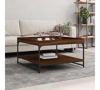 Tavolino Rovere Marrone 80x80x45cm in Legno Multistrato e Ferro Tavolino Ingresso Tavolino Da Salotto Tavolini Da Salotto Moderni Tavolino Da Salotto Moderno per Balcone Giardino Salotto Soggiorno