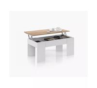 KIT TAVOLO CAFFE ELEV. 50X100X45/56H ROVERE/BIANCO