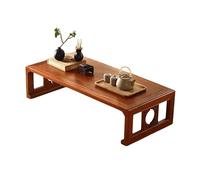 Tavolino Salotto Legno Quadrato, Stile Giapponese Tavolo Basso Tavolino da Caffè Soggiorno per Seduta a Pavimento, per Cibo e Pratiche Spirituali(Light brown,80 * 50 * 30cm)