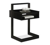 (TG. 1 pz.) relaxdays camera Tavolino con Scomparto, Comodino Rettangolare, Legn