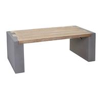 Tavolino Salotto Quadrato Divano Elegante HWC-A15 Legno di Pino massello 46x122x60cm Effetto calcestruzzo