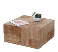 Tavolino Salotto Quadrato Divano Elegante HWC-A15 Legno di Pino massello 60x60x30cm