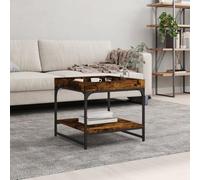 Tavolino Salotto Rovere Fumo 49,5x49,5x45 cm Legno Multistrato Tavolino Ingresso Tavolino Da Salotto Tavolini Da Salotto Moderni Tavolino Da Salotto Moderno per Balcone Giardino Salotto Soggiorno