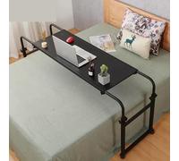 Tavolino Servitore, Comodino, Letto per Laptop E Scrittura, Tavolino con Rotelle, Tavolino con Ruote, Tavolino con Ruote Regolabile in Altezza, Black, One Size