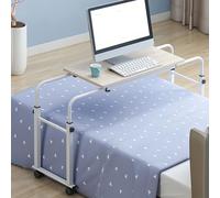 Tavolino Servitore con Ruote, Scrivania Mobile, Scrivania per Computer A Rotelle Carrello per Laptop Supporto Inclinabile da 0 A 65 °, Tavolo per Laptop Regolabile per Casa, Ufficio E Ospedale