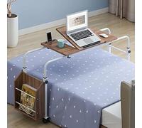 Tavolino Servitore Esteso, Comodino da Scrivania su Ruote, Tavolino per Laptop, Tavolo da Lettura Regolabile in Altezza per Letto da 1,2 M, Tavolo da Letto per Ospedale Domestico, C