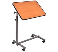 Tavolino Servitore Letto Regolabile Pieghievole Con Ruote Dispositivo Medico Pazienti Allettati Identificativo di registrazione BD/RDO: 2080272/R, Marrone E Silver, 71-110cm