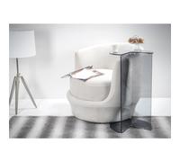 Tavolino, Sidetable, lato divano interamente in plexiglass ATARI, Dimensioni 37x32xh 67.5 cm , Elegante forma geometrica, colore Grigio Fumè grigio